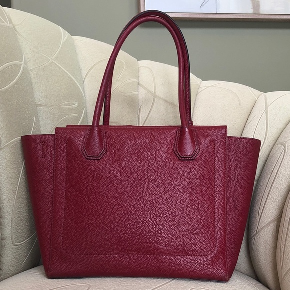Michael Kors Burgundy Red Saffiano Leather Tote - Picture 2 of 11